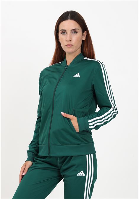 Essentials 3-Stripes green tracksuit for women ADIDAS PERFORMANCE | IJ8785.